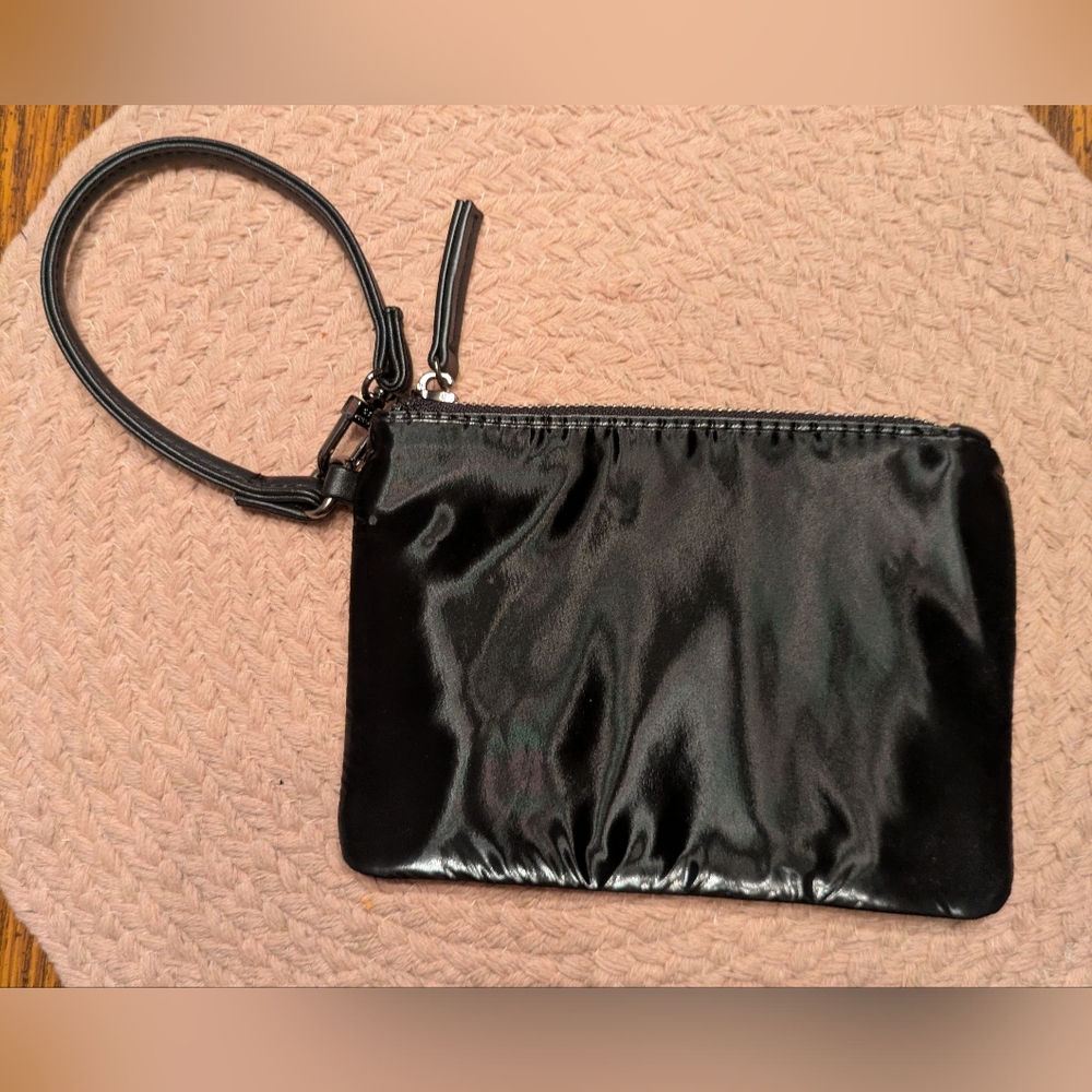 NWOT Steve Madden Elegant Black Satin Wristlet